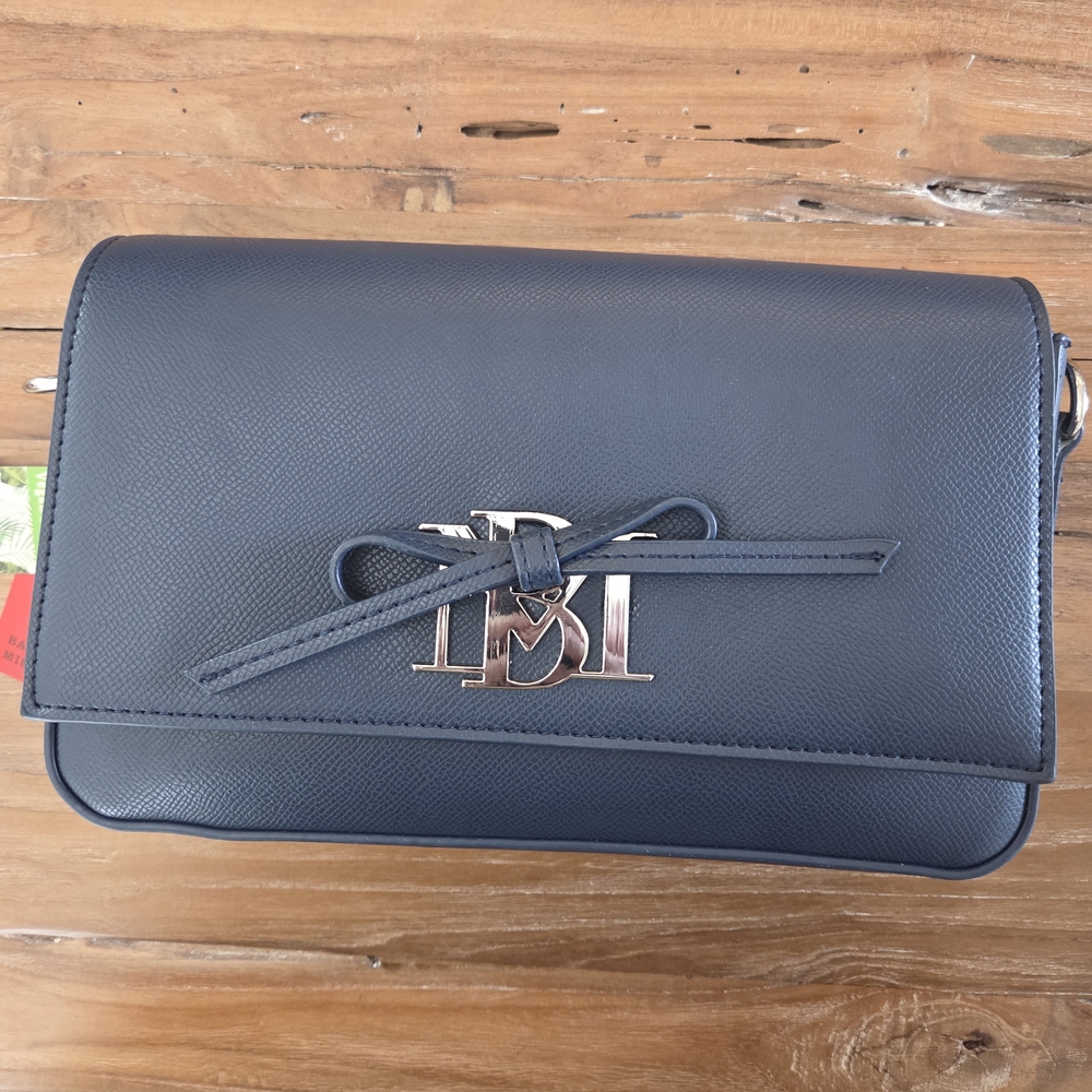 NWT Badgley Mischka Navy Blue Crossbody Bag with Bow